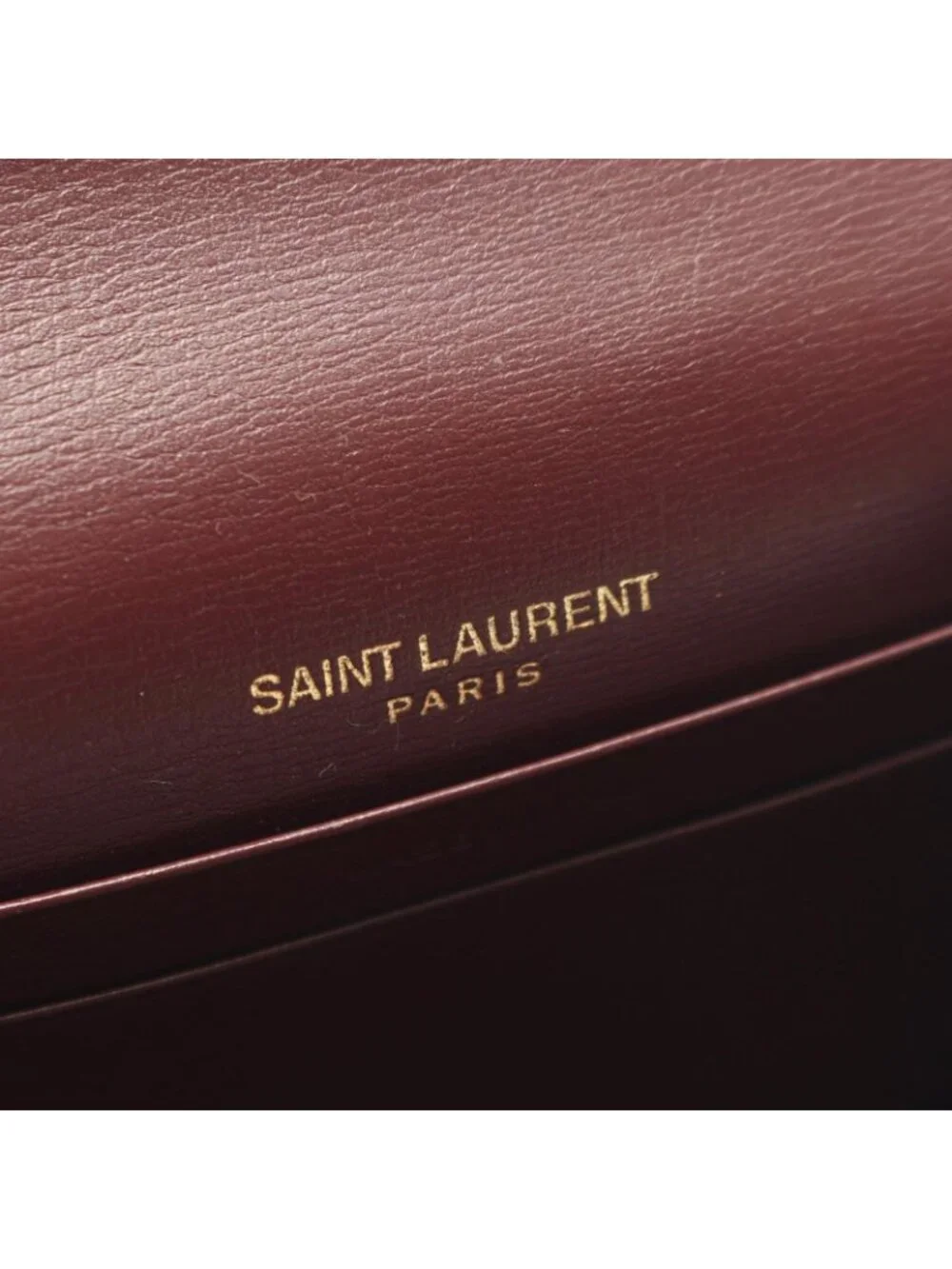 Saint Laurent Paris Card Case Bordeaux Leather Compact - Picture 4 of 10